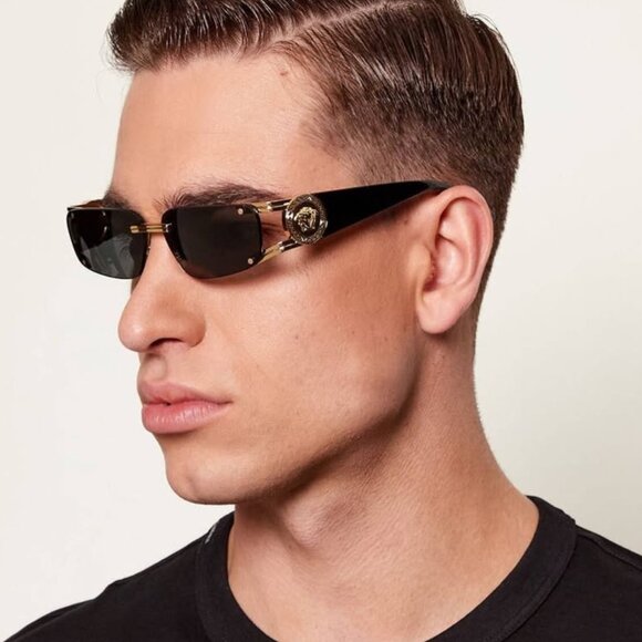 Versace VE2291 10016G Rectangle Sunglasses – Silver/Grey main image 5